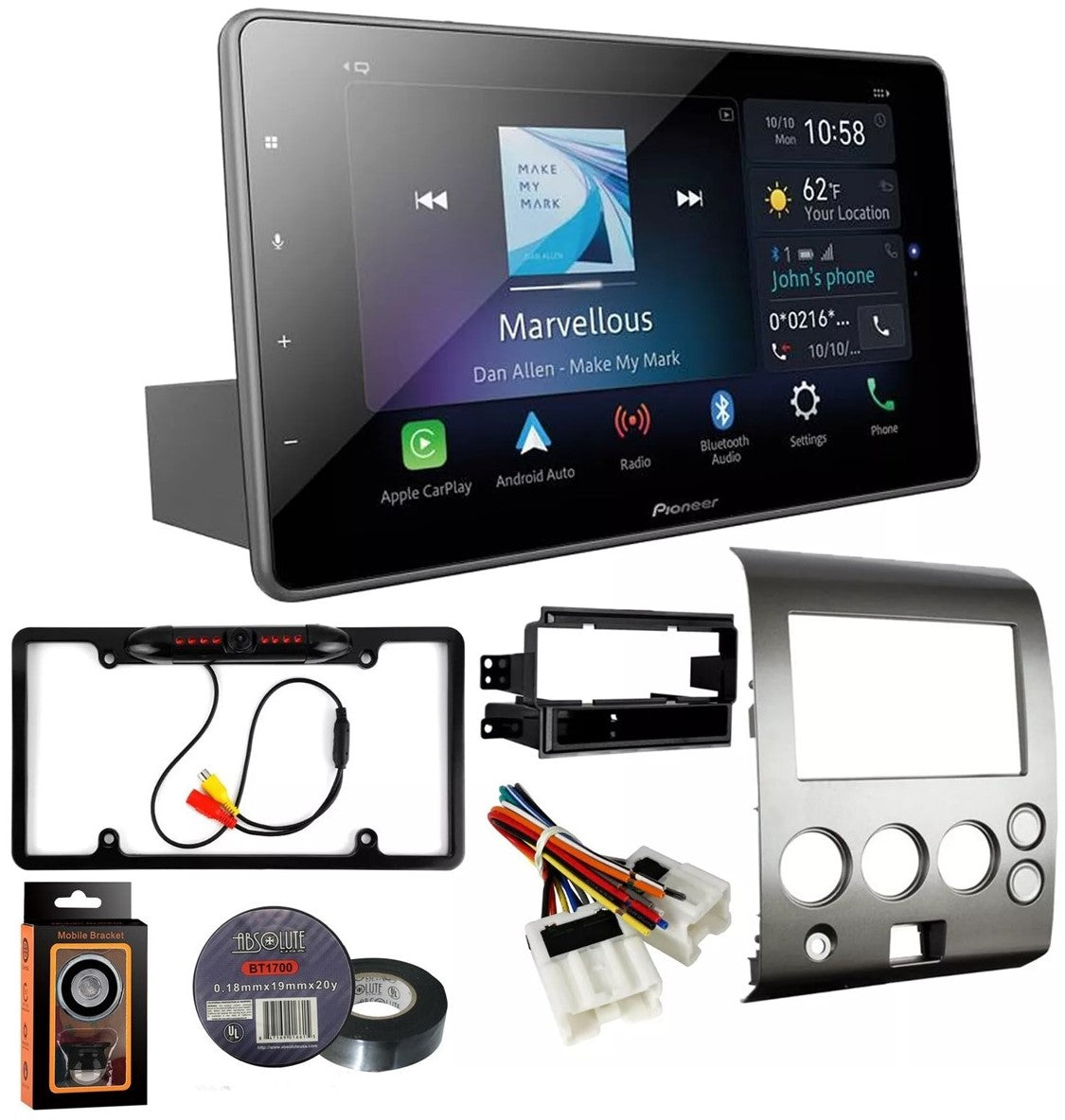 Pioneer DMH-WT3800NEX 9" Digital Multimedia Receiver Kit Fit 2004-2006 Nissan Titan