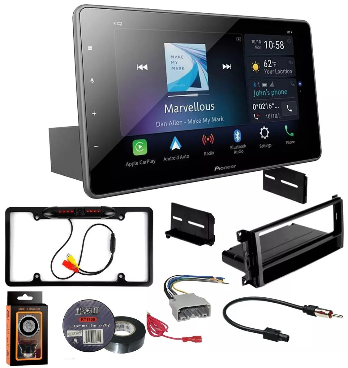 Pioneer DMH-W3050NEX 6.8" Indash Media Receiver Kit Fit 2007-17 Jeep Wrangler