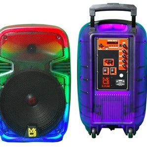 MR DJ PL15FLAME 15" Portable Translucent Bluetooth Speaker + Speaker Stand