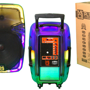 MR DJ PL15FLAME 15" Portable Translucent Bluetooth Speaker