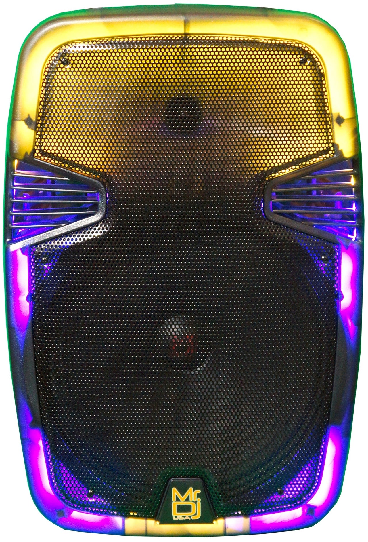 MR DJ PL15FLAME 15" Portable Translucent Trolley PA DJ Active Powered Bluetooth TWS Speaker 3500 Watts LCD/MP3/USB/micro SD