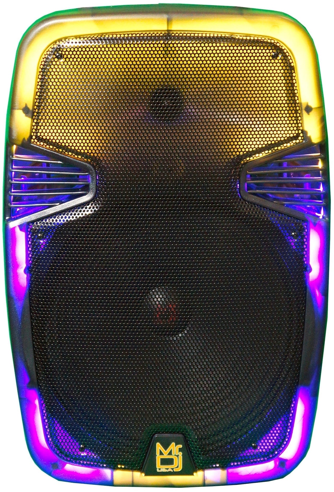 MR DJ PL15FLAME 15" Portable Translucent Bluetooth Speaker + Speaker Stand + 18-LED Slim Par Wash DJ Light