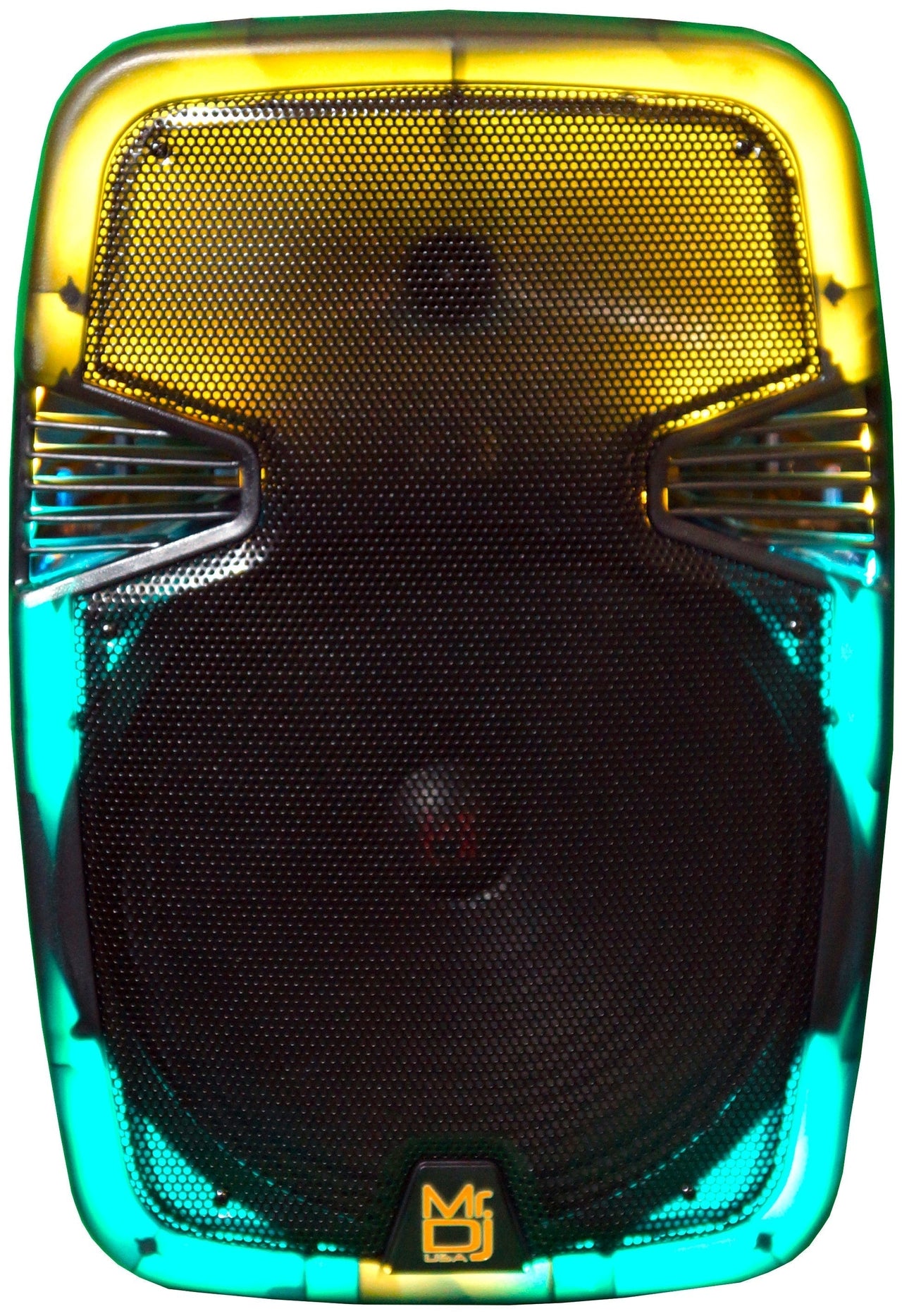MR DJ PL15FLAME 15" Portable Translucent Bluetooth Speaker + Speaker Stand + 18-LED Moving Head DJ Light