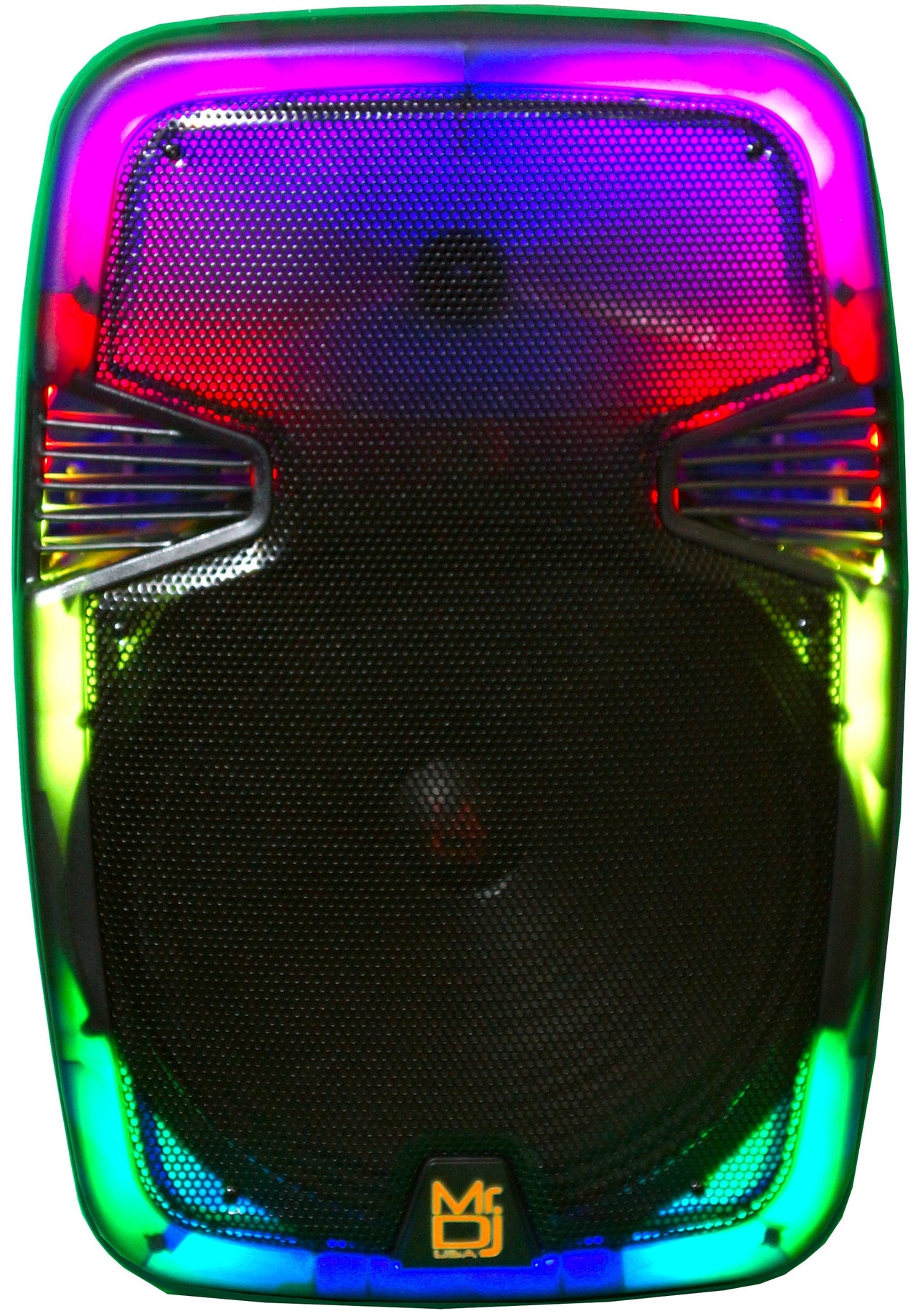 MR DJ PL15FLAME 15" Portable Translucent Trolley PA DJ Active Powered Bluetooth TWS Speaker 3500 Watts LCD/MP3/USB/micro SD