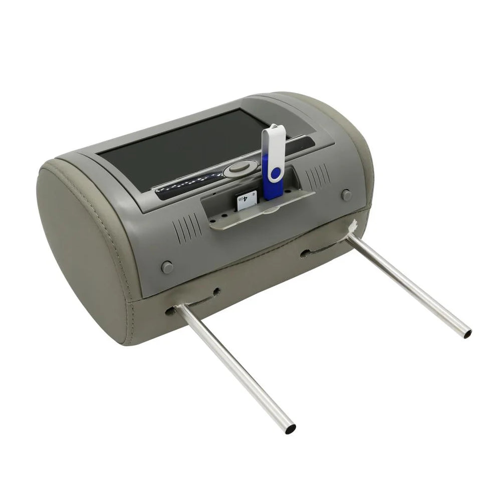 Absolute DPH-770PKGG 7.5" Pair Gray Headrest TFT/LCD Monitor DVD/USB/SD Package