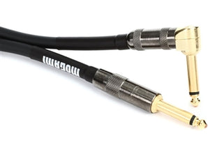 Mogami PLATINUM GUITAR-30R Instrument Cable Right Angle and Straight Connectors, 30 Foot