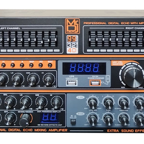 MR DJ PMX9800 5000W PA DJ Audio Mixer Powered Soundboard EQ DSP Bluetooth FM