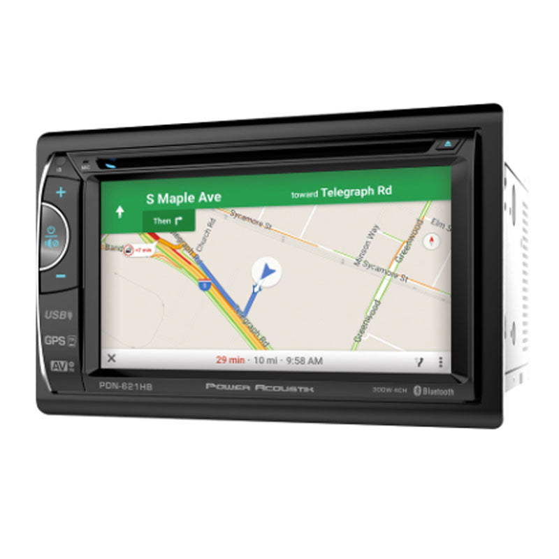 Power Acoustik PDN-621HB Double DIN Bluetooth Navigation Receiver with 6.2-Inch LCD Touchscreen
