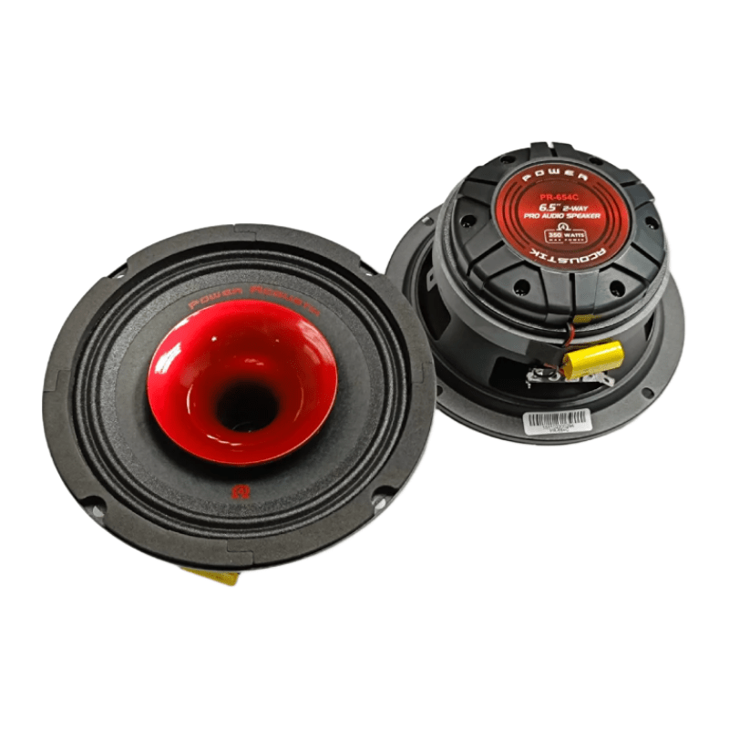 Power Acoustik PR-654C 6.5" 2-Way Midrange Pro Audio Speakers w/ Compression Tweeter (Pair)