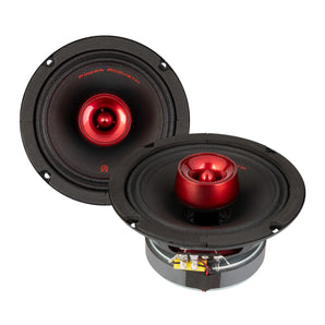 Power Acoustik PR-654T 6.5" 2-Way Midrange Pro Audio Speakers w/ Bullet Tweeter Pair
