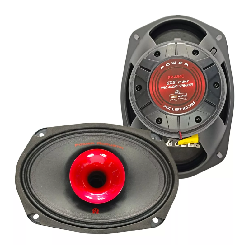 Power Acoustik PR-694C 6"x9" 2-Way Midrange Pro Audio Speakers w/ Compression Tweeter Pair