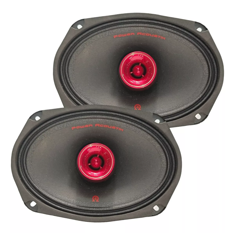 Power Acoustik PR-694T 6"x9" 2-Way Midrange Pro Audio Speakers w/ Bullet Tweeter Pair