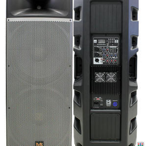 Mr Dj PRO215BT PRO PA DJ Dual 15" Active Full Range Powered Speaker 2" Display