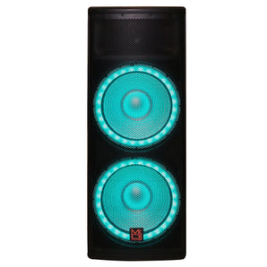 MR DJ PRO215LED 5500W PRO PA DJ Dual 15" 3-Way Powered/Active Live Sound Loud Speaker