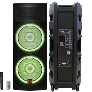 MR DJ PRO215LED 5500W PRO PA DJ Dual 15" 3-Way Powered/Active Live Sound Loud Speaker