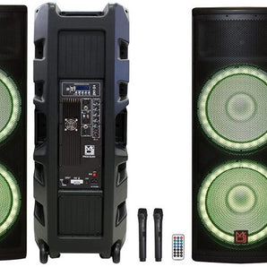 2 PRO215LED Professional Dual 2x15" PA DJ Bluetooth Powered Speaker
