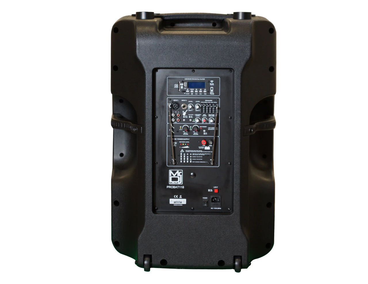 MR DJ PROBAT118 18" 4000 Watts Power Speaker Built-in Battery + Speaker Stand