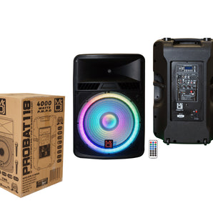 MR DJ PROBAT118 18" PRO PA DJ 4000 Watts Active Rechargeable Portable Speaker