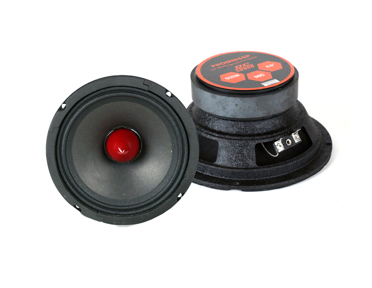 DC Sound PROMID65P 6.5" 500W Mid-Range Aluminum Bullet Loudspeaker + Flat Box