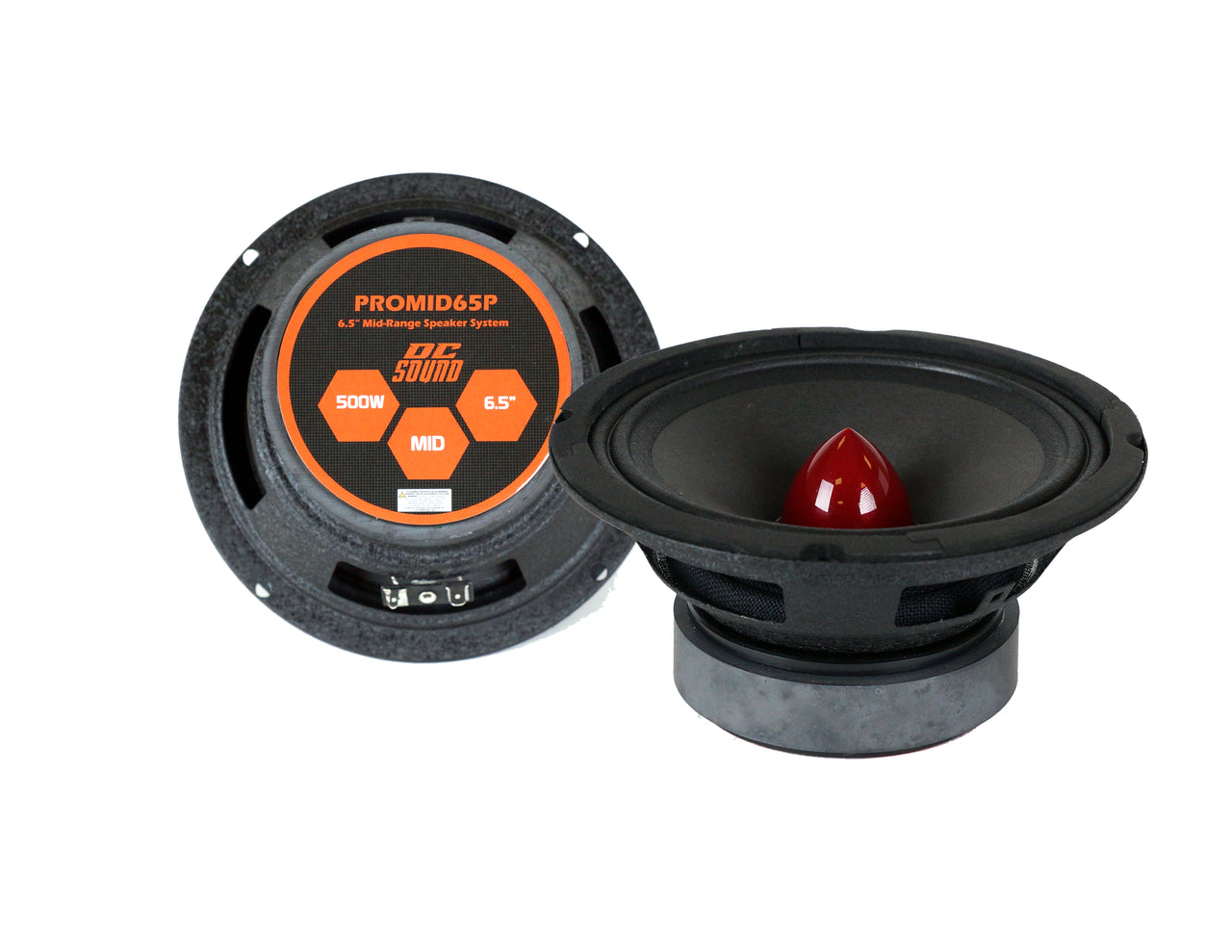 DC Sound PROMID65P 6.5" 500W Mid-Range Aluminum Bullet Loudspeaker + Flat Box