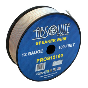 Absolute PROS12100 12 Gauge 100FT PRO PA DJ Car Home Marine Audio Speaker Wire Cable