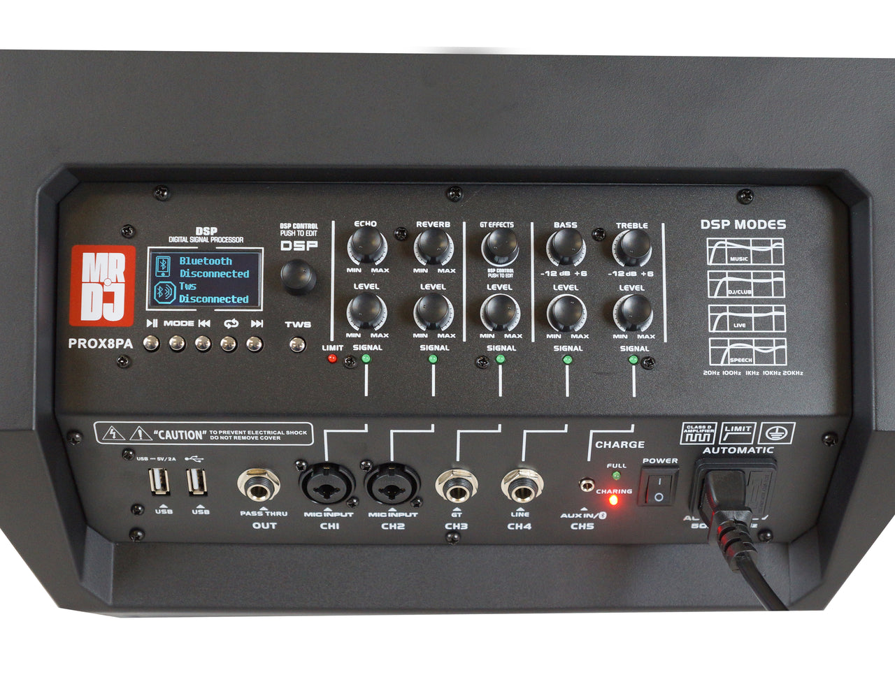 2 MR DJ PROX8PA PRO Battery Powered Active Portable PA Speaker All-in-One + Stand