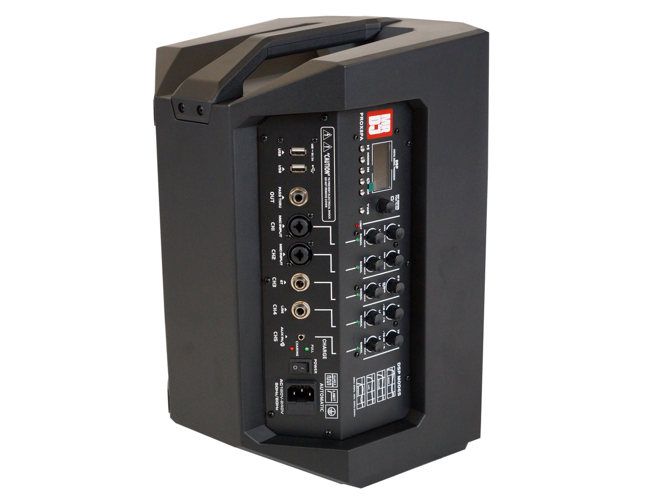 2 MR DJ PROX8PA PRO Battery Powered Active Portable PA Speaker All-in-One Array System