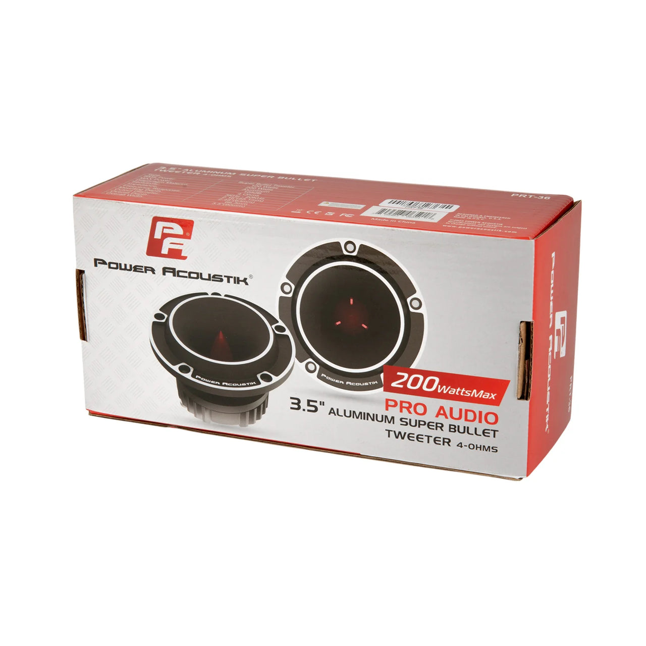 Power Acoustik PRT-36 3.5" Aluminum Super Bullet Pro Audio Tweeter Pair
