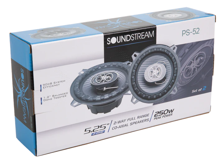 Soundstream PS-52 5.25" 2-Way Full Range Coaxial Speakers 250W Pair