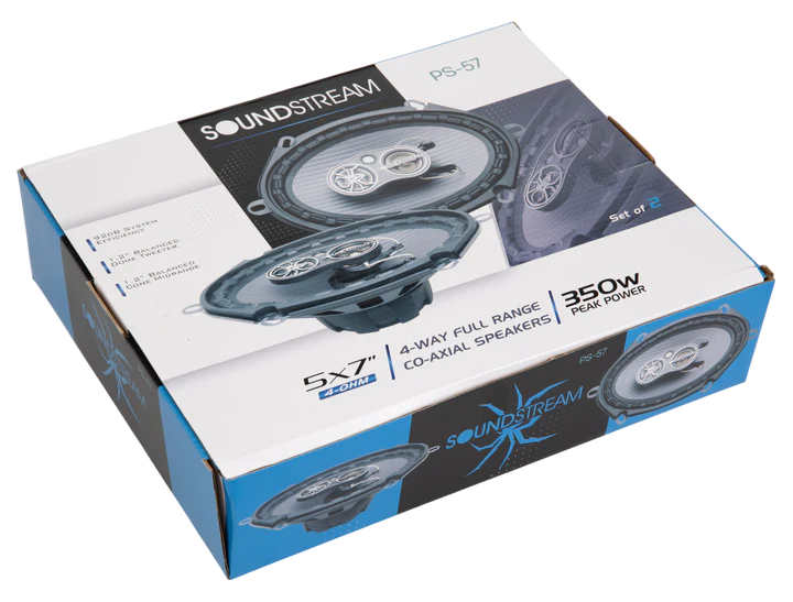 Soundstream PS-57 5x7" 4-Way Full Range Coaxial Speakers 350W Pair