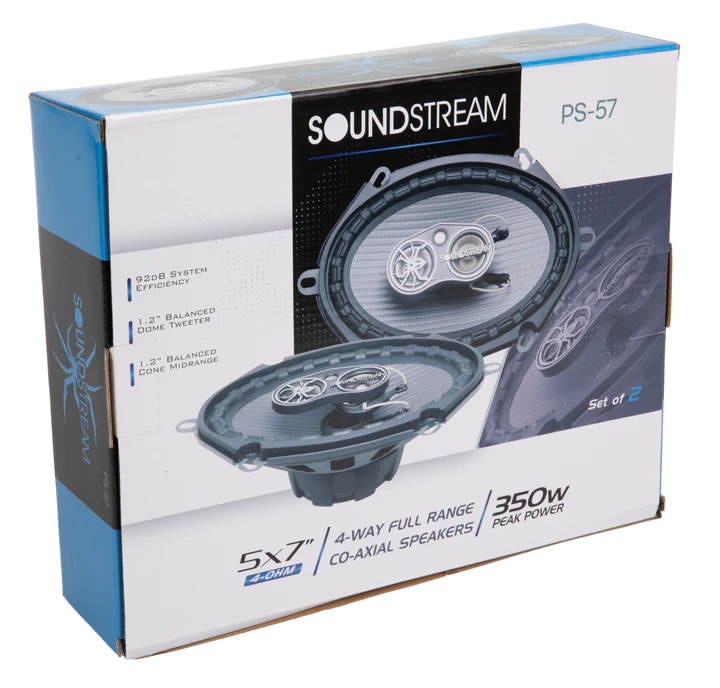 Soundstream PS-57 5x7" 4-Way Full Range Coaxial Speakers 350W Pair