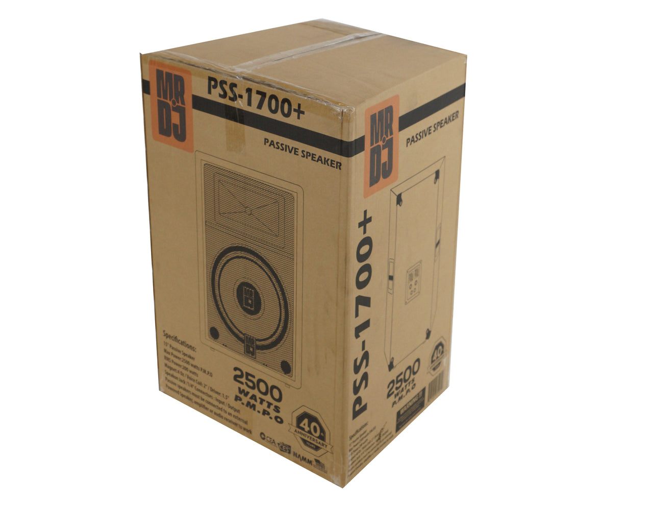 MR DJ PSS-1700 Single 15" Passive 2-Way DJ/PA PRO Audio Loudspeaker