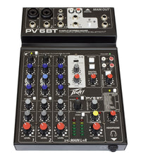 Thumbnail for Peavey PV 6 BT 6 Channel Compact Mixing Mixer Console with Bluetooth + 4 Cables