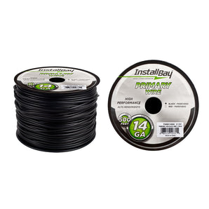 Install Bay PWBK14500 Primary Wire 14 Gauge All Copper Black Coil - 500 ft