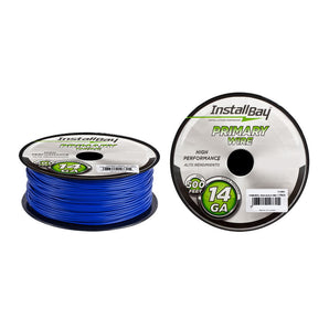 Install Bay PWBL14500 Primary Wire 14 Gauge All Copper Blue Coil - 500 ft