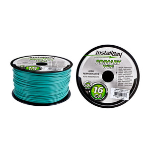 Install Bay PWGN16500 Primary Wire 16 Gauge All Copper Green Coil - 500 ft