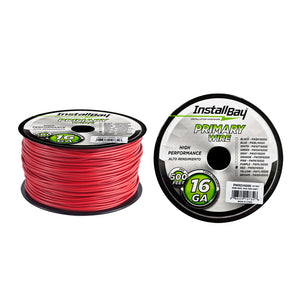 Install Bay PWRD16500 Primary Wire 16 Gauge All Copper Red Coil - 500 ft