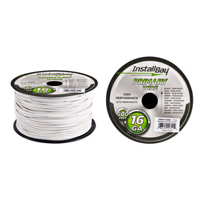 Install Bay PWWT16500 Primary Wire 16 Gauge All Copper White Coil - 500 ft