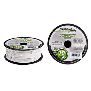 Install Bay PWWT18500 Primary Wire 18 Gauge All Copper White Coil - 500 ft