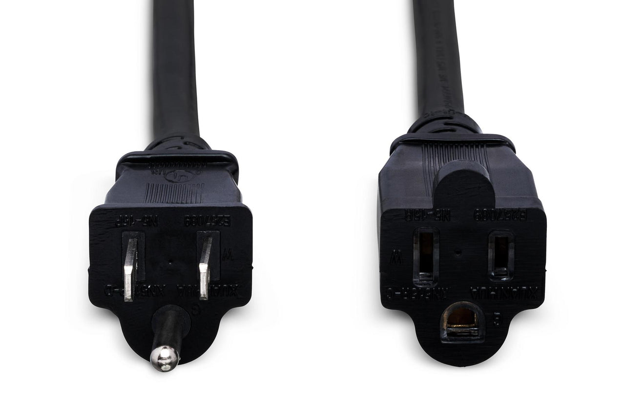 Hosa PWX-403 14-gauge NEMA 5-15P to NEMA 5-15R Power Extension Cord 3 foot