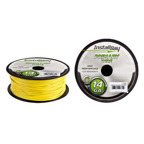 Install Bay PWYL14500 Primary Wire 14 Gauge All Copper Yellow Coil - 500 ft
