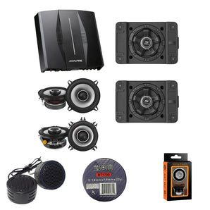 Alpine PXE-C80-88+SS-SB12+S2-S50+S2-S40 OPTIM8 8-Channel Hi-Res DSP Amplifier w/ Subwoofer Bundle