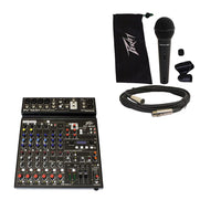 Thumbnail for Peavey PV 10 AT 10 Channel Compact Mixing Mixer Console with Bluetooth Auto-Tune pitch correction + PVI 100 Microphone