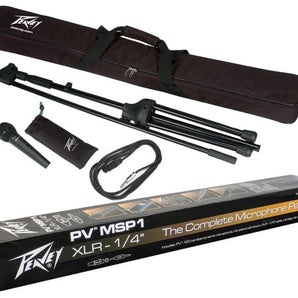Peavey PV® MSP1 Microphone 1/4” /Mic Stand Pkg Complete Microphone with Stand Kit Cable