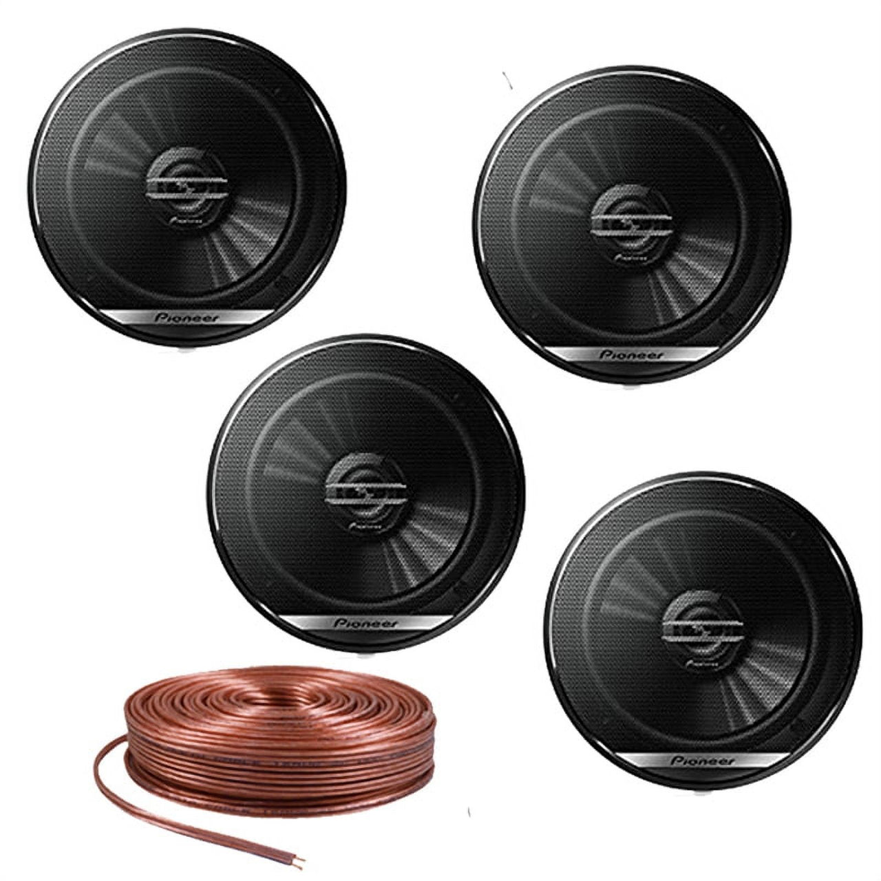 4 x Pioneer TS-G1620F 6.5-inch 2-Way Car Audio coaxial Speakers 6-1/2" with 25ft Speakers Wire