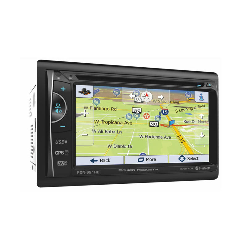 Power Acoustik PDN-621HB Double DIN Bluetooth Navigation Receiver with 6.2-Inch LCD Touchscreen