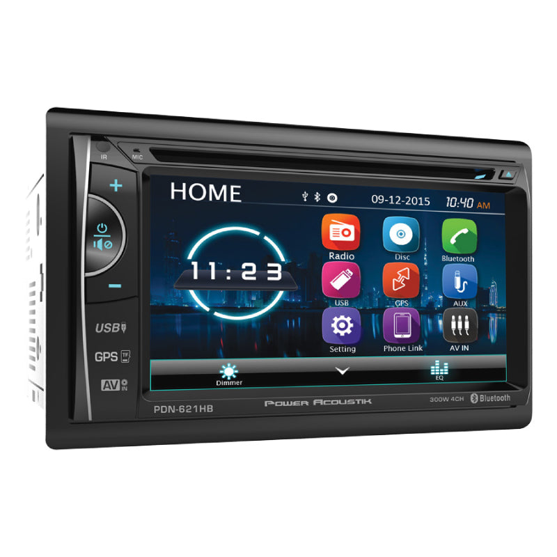 Power Acoustik PDN-621HB Double DIN Bluetooth Navigation Receiver with 6.2-Inch LCD Touchscreen