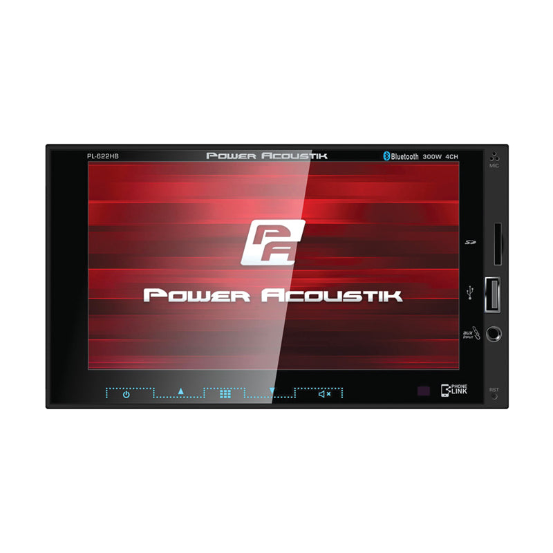 Power Acoustik PL-622HB Double DIN with 6.2-inch Capacitive Touchscreen, Digital Media Receiver with Bluetooth and Android PhoneLink