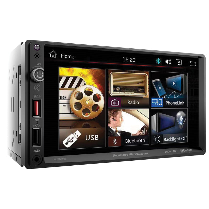 Power Acoustik PL-700HB 7-Inch Double-DIN in-Dash All-Digital Media Receiver with Bluetooth and Android PhoneLink