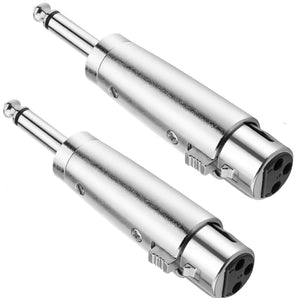 4 AT TQTMXLRF XLR Female to 1/4" Mono Male Adapter Converter Gender Audio Coupler